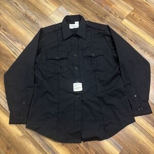 NEW Flying Cross Uniform Shirt Women's L Dark Navy Long Sleeve Tactical Button